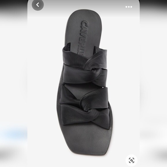 Caverley Joe Slide Sandal Womens size 5.5 Black Twisted Leather Sandals NWOB - Picture 1 of 5
